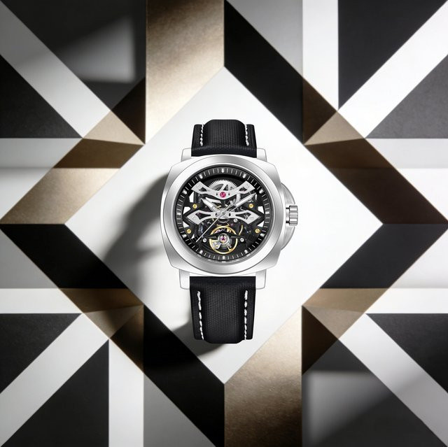 PAGANI DESIGN Armbanduhr, Automatik, Edelstahl, Blau, Leder, Herren - Bild 1