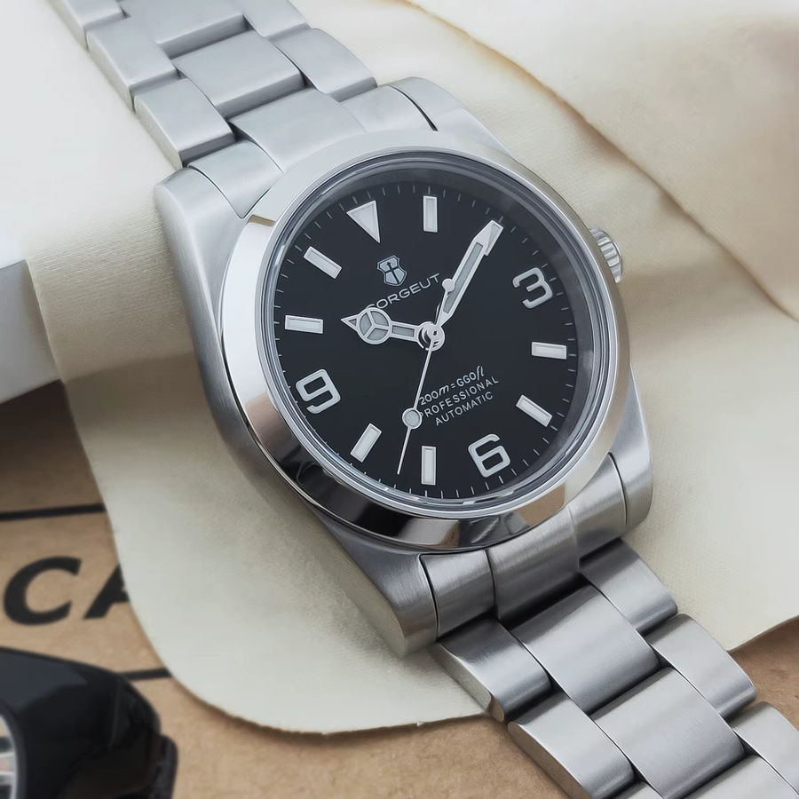 Corgeut Armbanduhr, Automatik, Edelstahl, Schwarz, 36 mm, Herren - Bild 3