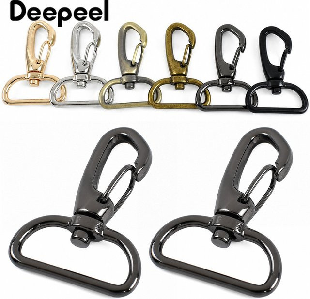 Deepeel Metall-Karabinerhaken mit Drehverschluss in Gold, 25mm Karabinerclips für Schlüsselanhänger und Taschenriemen, Set aus 5 oder 10 Stück - Bild 1