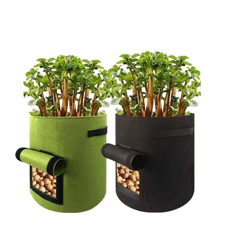Pflanzbeutel für Gemüseanbau und Süßkartoffeln in Schwarz und Grün, Grow Bags für den Garten - Bild 1