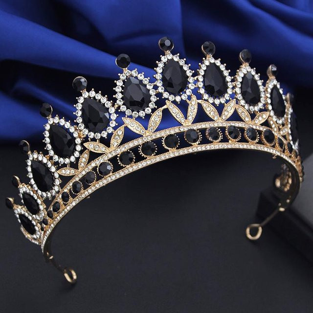 YIRAN Jewelry Diadem, Schwarz, Messing, Kristall, Damen - Bild 1