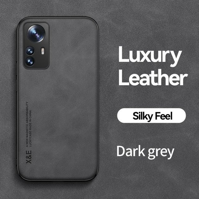 Luxus Retro Ledertasche für Xiaomi Mi 15 14 13 12 11 Lite 14T 12T 13T 11T 10T Poco M5 X4 M4 X5 Pro X3 F4 GT Redmi Note 14 ProPlus 5G mit weichem Silikonrahmen in Dunkelgrau - Bild 1
