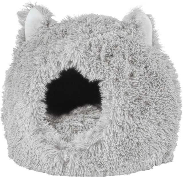 ZOOFARI Katzenhöhle und Hundebett in Grau mit integriertem Spielzeug und rutschfester Unterseite aus Polyester - Bild 1