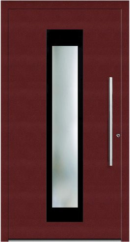 KNOCK Aluminium-Haustür Marte in Purpur-Rot mit Glaseinsatz und moderner Optik, Höhe: 210,0 cm, Breite: 90,0 cm, Tiefe: 110,0 cm - Bild 1
