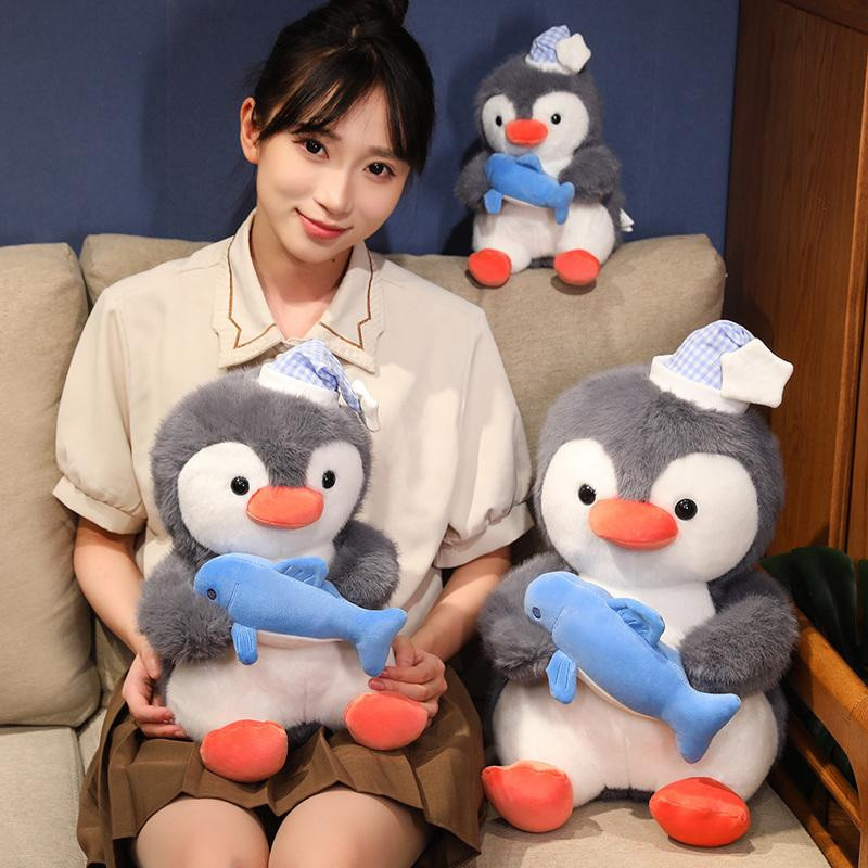 Pinguin-Umarmungsfisch-Plüschtier Niediges Cartoon-Tier Gefüllte Puppe - Bild 3