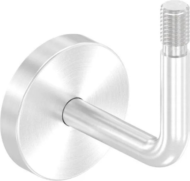 FeNau Handlaufhalter aus Edelstahl in Silber, Rund, Wandabstand: 75 mm, Durchmesser: 58 mm, Wandmontage mit Abdeckrosette und Außengewinde M12 - Bild 1
