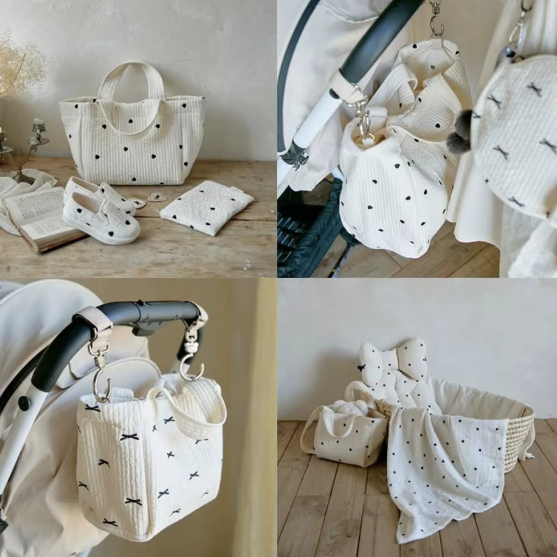 Multifunktionaler Kinderwagen-Organizer-Rucksack als Wickeltasche in Schwarz oder Weiß mit großer Kapazität für deine Reise und den Einkauf - Bild 3