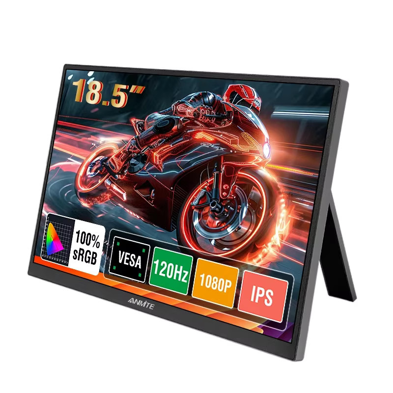Anmite 18,5-Zoll Tragbarer Monitor mit 120 Hz, ADS-IPS-HDR-Bildschirm und 100 % RGB, Schwarz - Bild 7