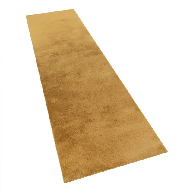 Flauschiger Teppich Solina Gelb, B/T: 80 x 300 cm, Rutschfest und Waschbar - Bild 1