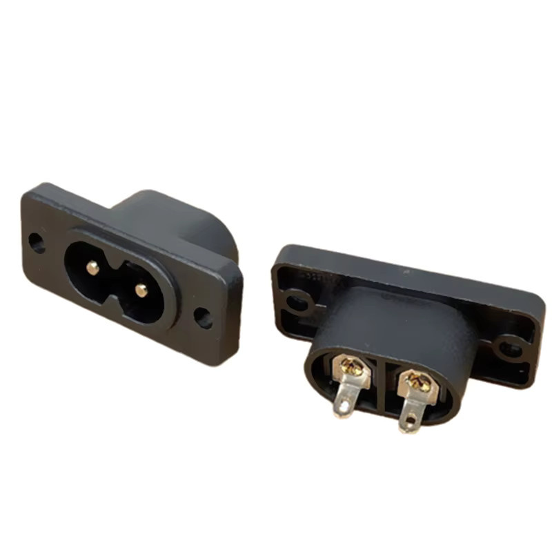 Fengyidz 5-teiliges Set 2-Pin IEC 320 C8 Eingangsstecker mit Schraubmontage, Adapter/Converter, Schwarz, 250V 2,5A - Bild 2
