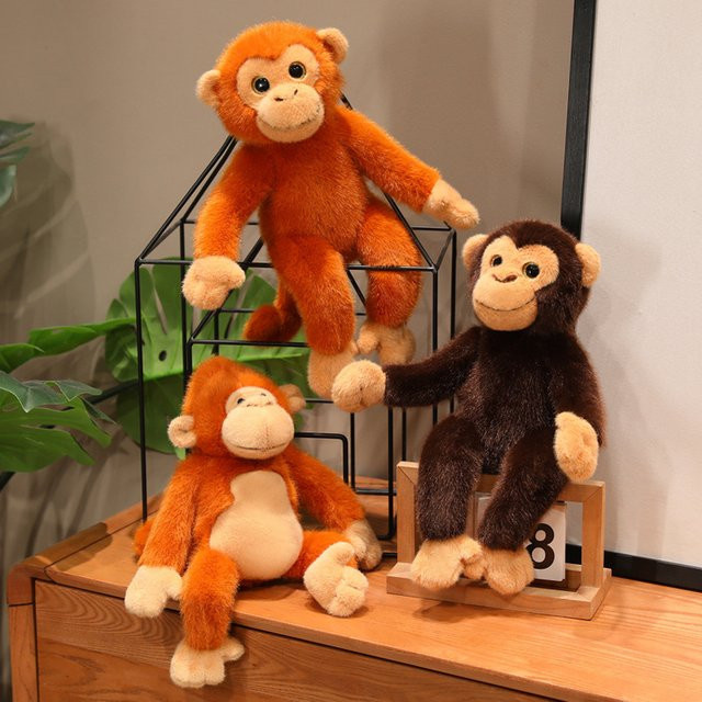 Gorilla Plüsch Spielzeug, Schimpanse Affe, weiche Puppe, Braun - Bild 1