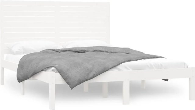 vidaXL Massivholzbett aus Kiefer in Weiß, B/T/H: 120 x 200 x 126 cm - Bild 1