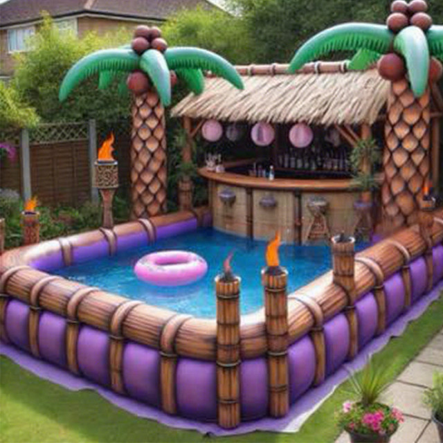 Aufblasbare schwimmende Poolbar für Erwachsene in Multicolour als Party-Plattform für den Garten - Bild 1