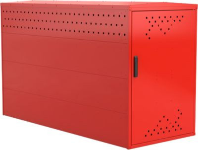 Fahrradgarage BikeBox 1 mit Giebeldach in Verkehrsrot RAL 3020 - Bild 1