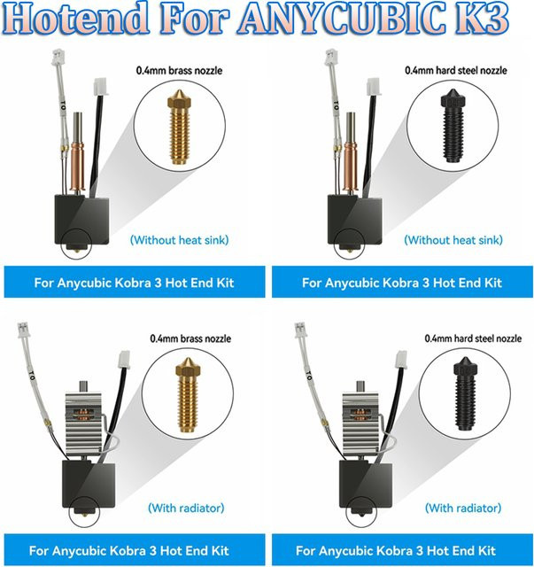 Anycubic Hotend Kit für Kobra 3 24 V 60 W Druckkopf mit Bimetal Heatbreak für Kobra 3 V2 Combo 3D Drucker - Bild 1