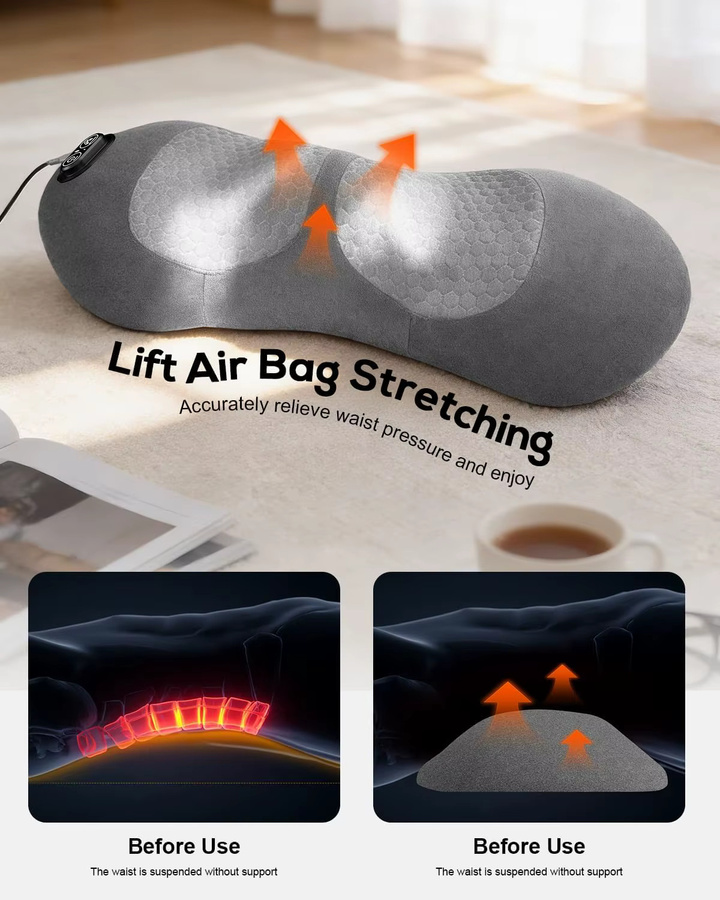 Okayso Rückenmassagegerät mit Wärme, Vibration und Dehnung, grau/blau - Bild 5