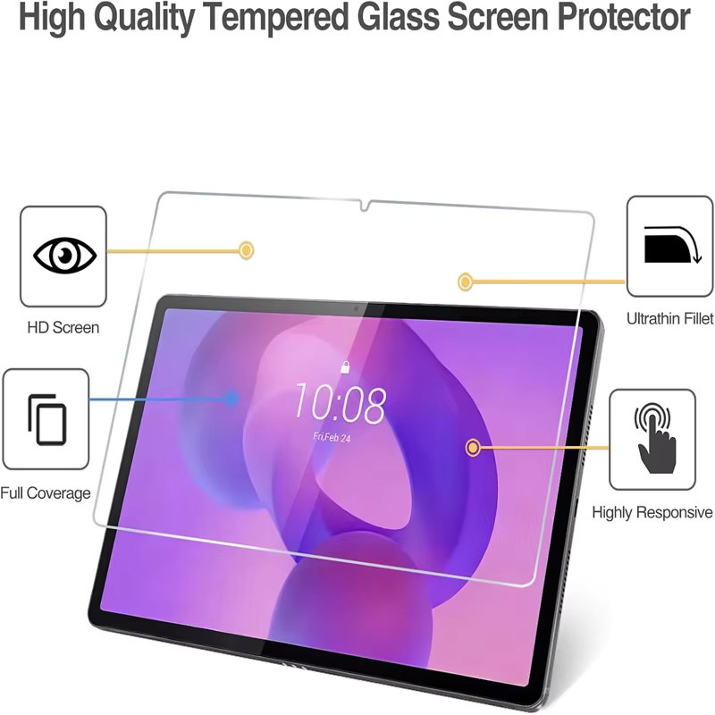 2 Stück Gehärtete Glas Displayschutzfolie für Lenovo IdeaPad Pro Yoga Tab Plus 12,7 Zoll, Transparent, 9H Kratzfest - Bild 5