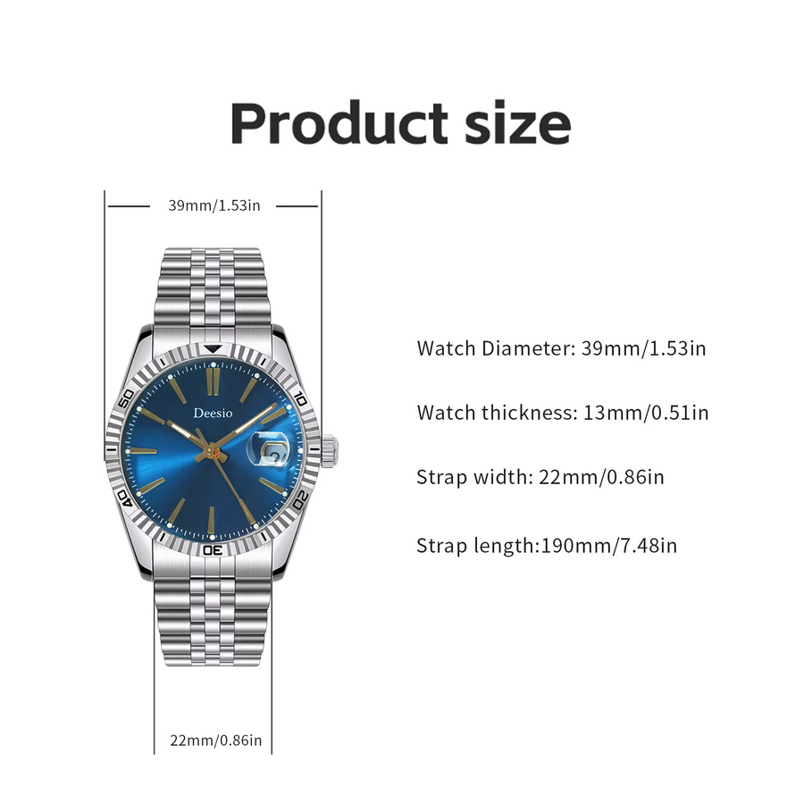 Deesio Armbanduhr Automatik, Edelstahl, Saphirglas, Herren - Bild 6