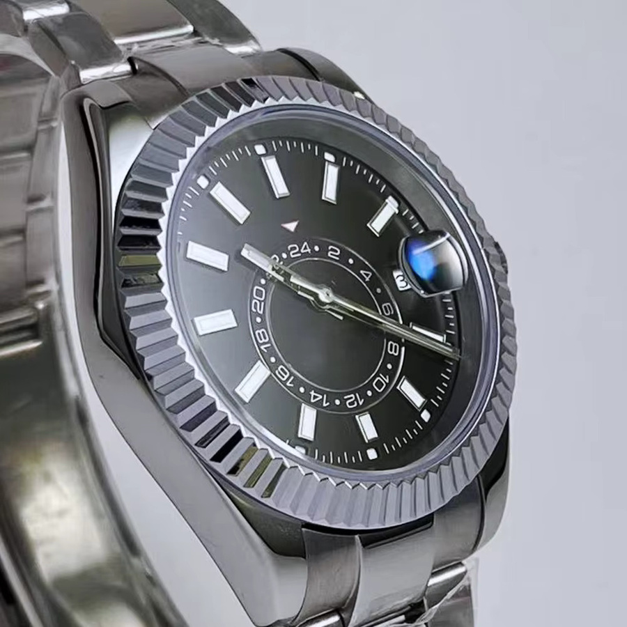 HUAYRA Armbanduhr Edelstahl, Automatik, 39 mm, Herren, Silber, Schwarz - Bild 2