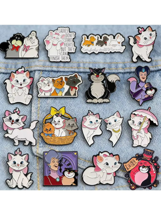Disney Brosche, Schwarze Katzen Emaille, Damen - Bild 2