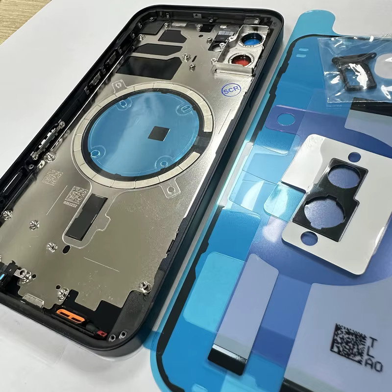 Apple iPhone 12 Rückgehäuse Ersatzset in Rot mit Glas, Mittelrahmen, Batteriefach, SIM-Fach und Seitentasten - Bild 2