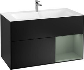 V&B Finion Waschtischunterschrank mit LED-Wandbeleuchtung in Blau, B: 99,6 cm, H: 59,1 cm - Bild 1