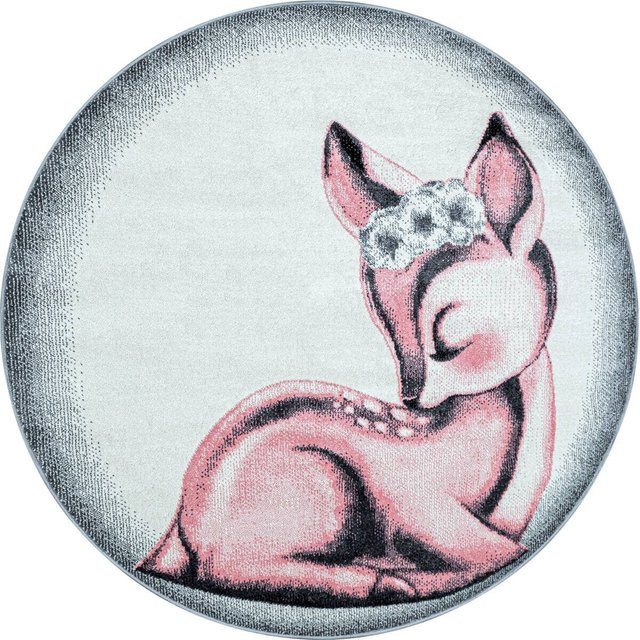 Ayyildiz Kinderteppich Bambi Rund Pink Durchmesser: 160 cm - Bild 1