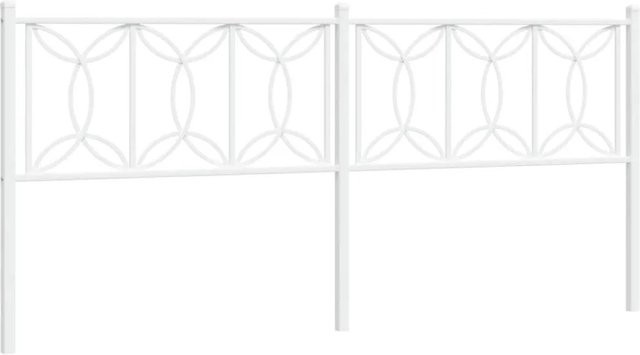vidaXL Metall-Kopfteil in Weiß für das Schlafzimmer, B/T/H: 200 x 206 x 90 cm - Bild 1