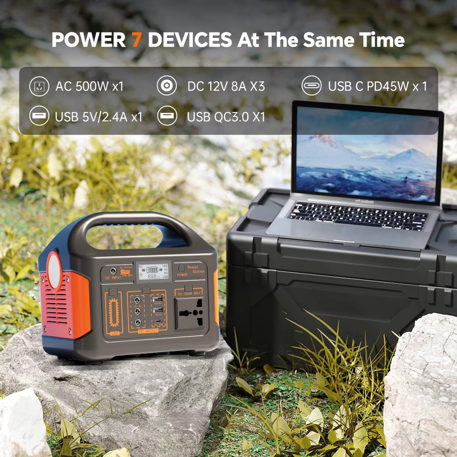 Gaiaray Tragbare Powerstation 460Wh USV-Schnelllade-Stromversorgung mit 500W Solargenerator für Camping, Wohnmobil und Notstrom - Bild 5
