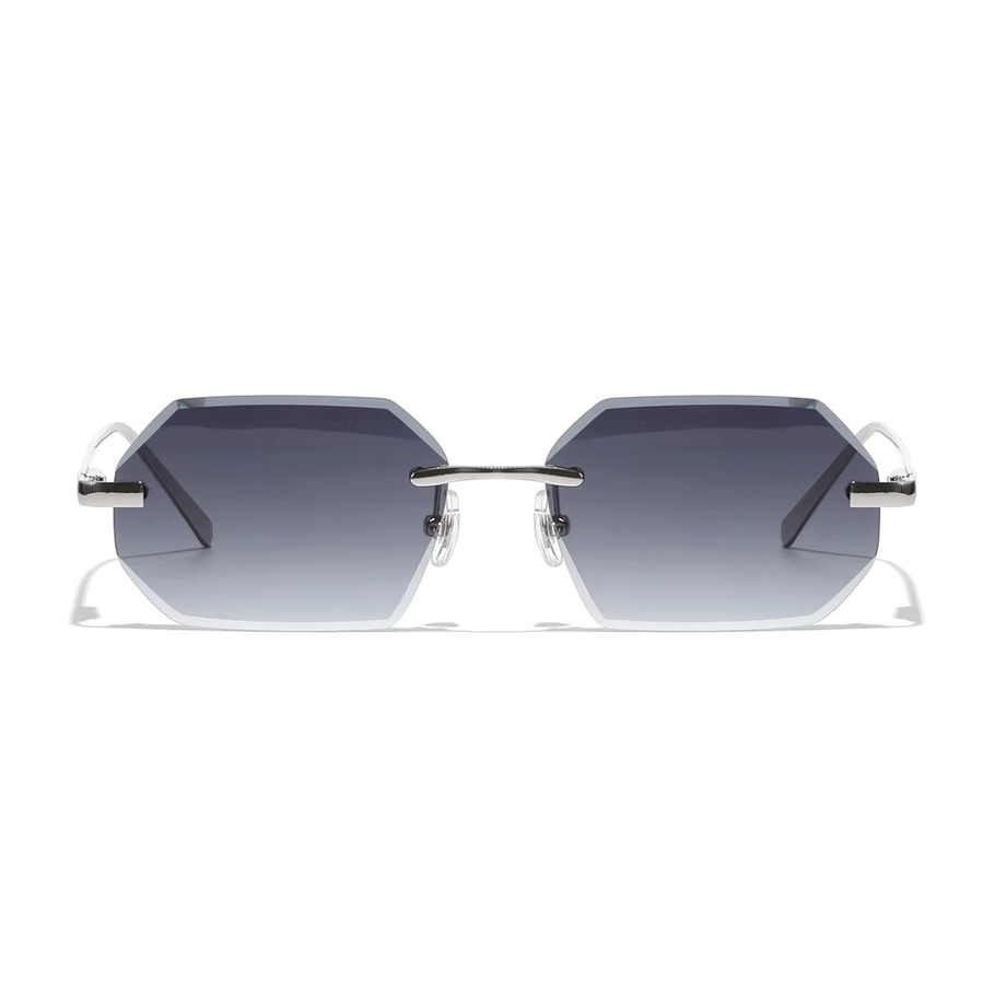 Ruiao Sonnenbrille, randlos, hexagonal, Metall, Unisex - Bild 1