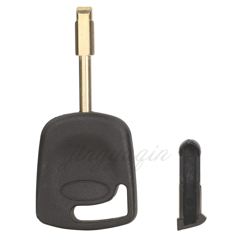 Jingyuqin Auto Schlüssel Shell mit Transponder Chip Halter und FO21 Klinge für Ford Focus Mondeo KA Transit Connect und Jaguar XJ8, Schwarz - Bild 2