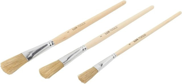 LUX-TOOLS Emaillelackierpinsel-Set 3-teilig aus Holz in Natural und Multicolour - Bild 1