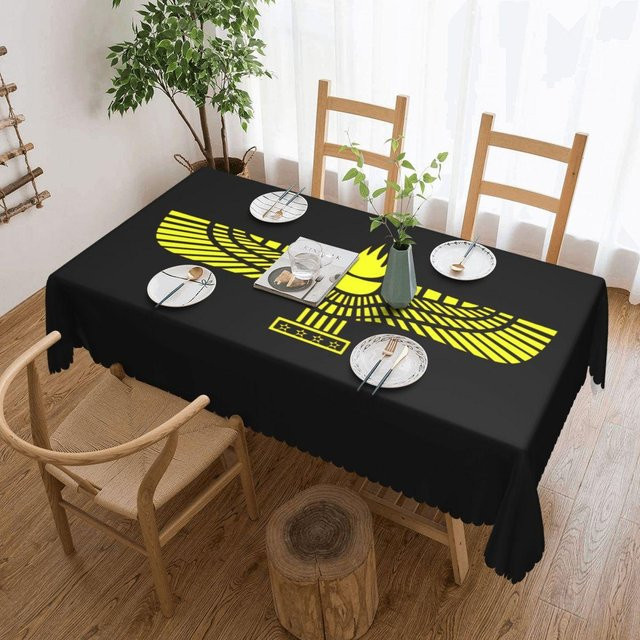 Wasserdichte Tischdecke mit Assyrischer Suryoyo Flagge von JMG Household Supplies, Rechteckig, Schwarz, B: 137 cm, T: 183 cm - Bild 1