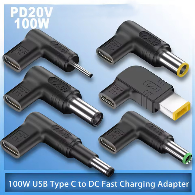 PD 100W USB-C zu Universal-Laptop-Ladegerät Konverter Schwarz für Asus Lenovo HP Dell Acer Samsung Schnellladegerät-Adapter - Bild 1