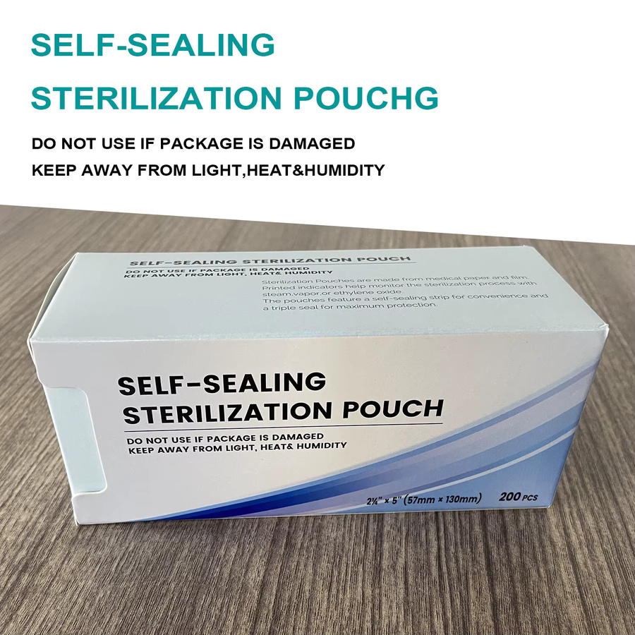 200 Stück Dental Einweg Sterilisationsbeutel Transparent Selbstklebend für Tattoo und Nailart Zubehör - Bild 3