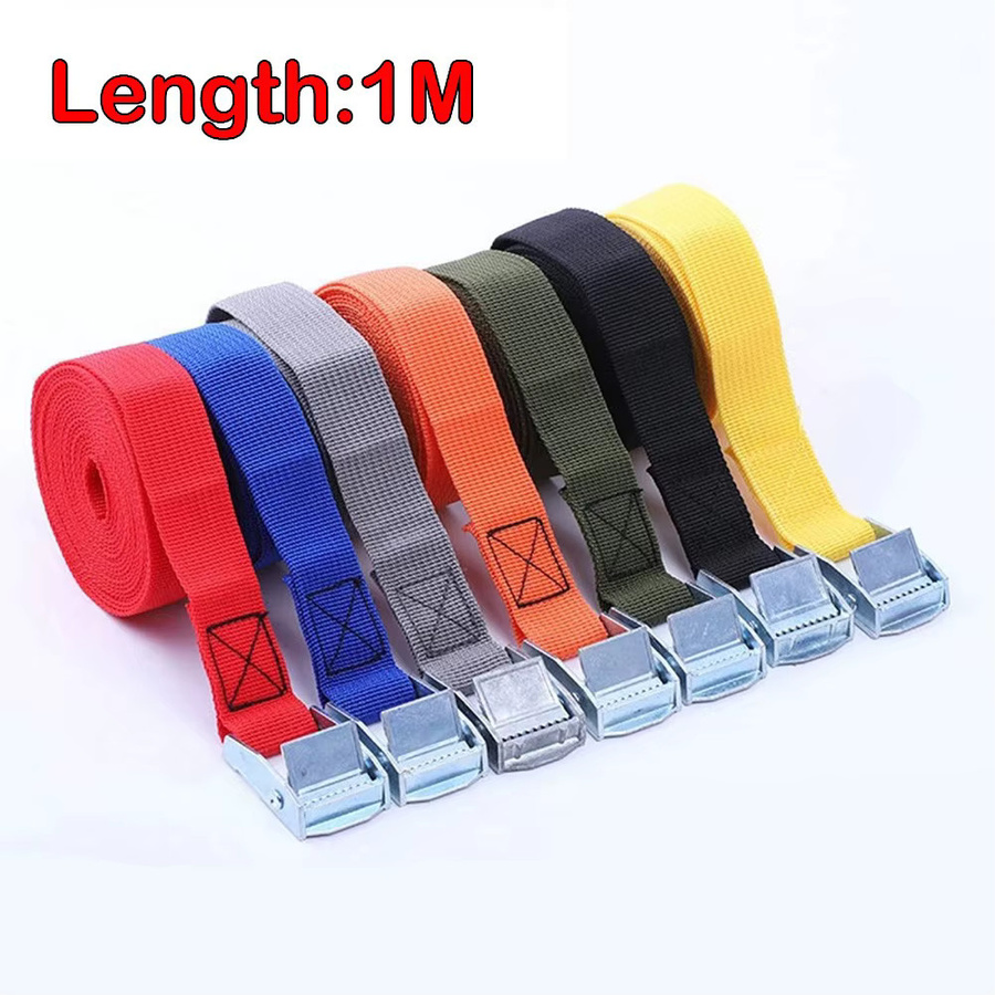 VIBRATITE Zurrgurt mit Cam-Buckle Schnalle aus Nylon, 1m verstellbarer Schnellverschluss für Cargo und Gepäck, Blau/Mehrfarbig - Bild 2