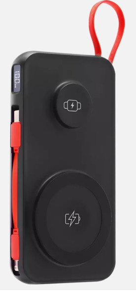 Technaxx 3-in-1 Powerbank TX-315 mit 10000 mAh und kabelloser Schnellladung, Schwarz - Bild 1