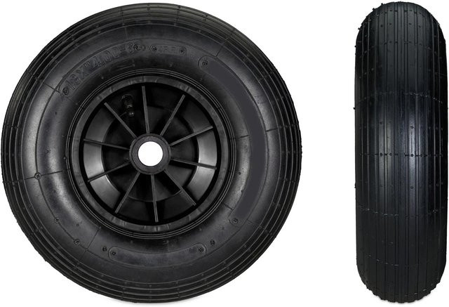 Relaxdays Schubkarrenrad aus Gummi in Schwarz, luftbereift, Durchmesser: 32,5 cm, Breite: 9,5 cm - Bild 1