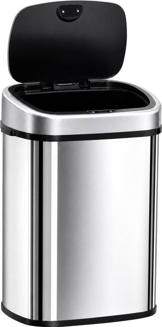 HOMCOM Automatik Mülleimer mit Infrarotsensor aus Edelstahl in Silber, 48L, B: 29,5 cm, T: 40,5 cm, H: 68 cm - Bild 1