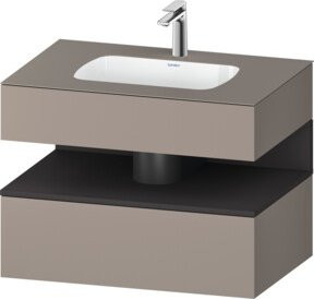 Duravit Qatego Einbauwaschtisch-Möbel-Set in Grau mit Konsolen-Waschtischunterbau, B/T/H: 80 x 55 x 60 cm - Bild 1