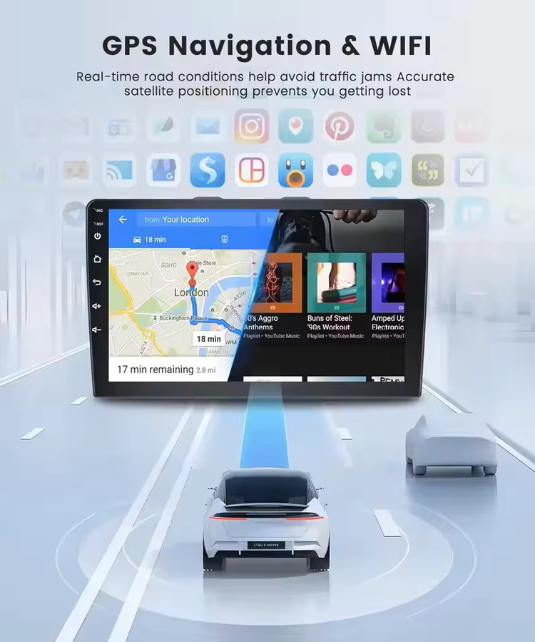 TIEYEZ Android 15 Auto-Radio Multimedia-Video Stereo-System mit Carplay und GPS, 9 Zoll, Schwarz - Bild 2