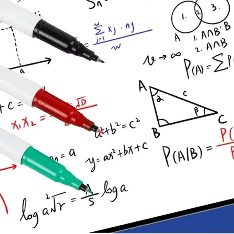 12er Set Whiteboard-Marker mit ultrafeiner Spitze 0,5 mm in 12 Farben für Schule und Büro - Bild 2
