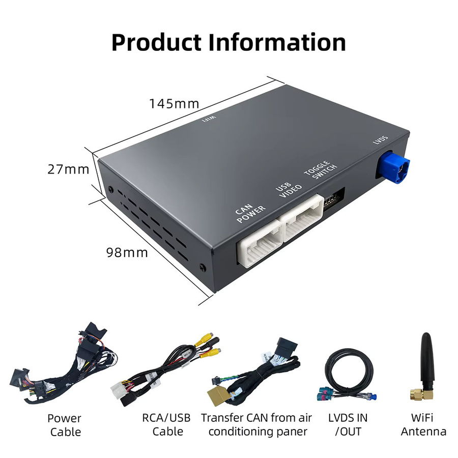 ANYFAR Wireless CarPlay und Android Auto Retrofit Kit für Audi A8 2010–2017, 6,5 Zoll Bildschirm, MMI 3G, Schwarz - Bild 5