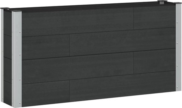 vidaXL Hochbeet aus WPC und Aluminium in Schwarz, B: 150 cm, T: 30 cm, H: 72 cm - Bild 1