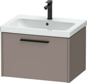 Duravit Waschtischunterschrank D-Code mit 1 Auszug in Schwarz Grau Matt, B/T/H: 63,4 x 40 x 46 cm - Bild 1