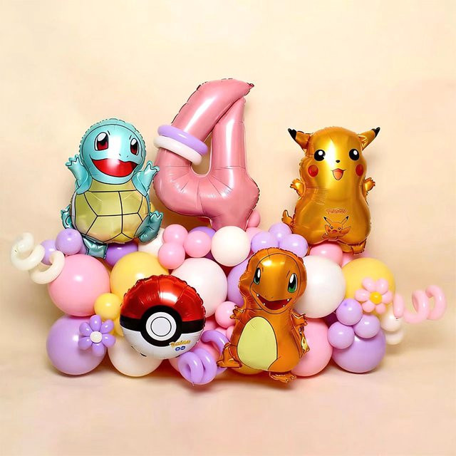 Potdemiel Pikachu-Muster Ballon-Set, Wiederverwendbare Folienballons - Bild 1