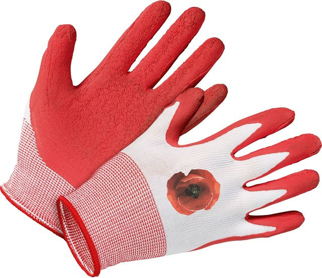 LUX-TOOLS Gartenhandschuh aus Latex und Nylon in Rot, Größe 7 - Bild 1