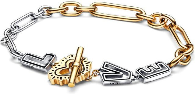 ANENJERY Bijouterie Armband, S925 Silber, Zweifarbig, Damen, 19cm - Bild 1