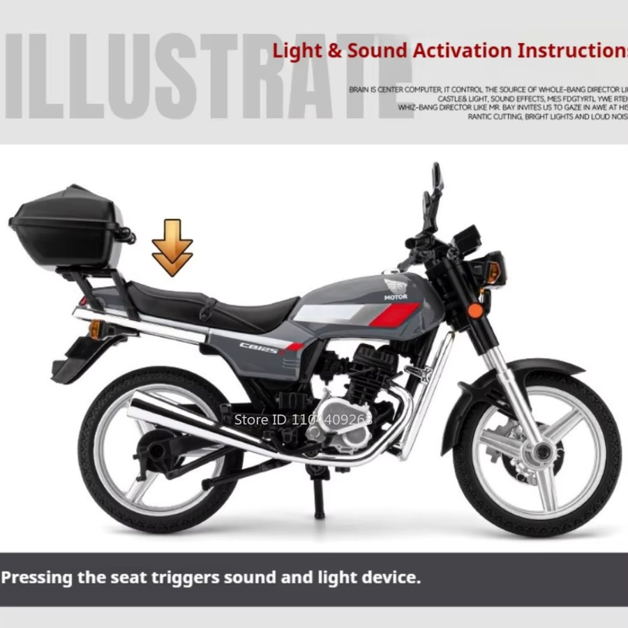 RMZ city Honda CB125T CB650 Motorradmodell, Maßstab 1:12, Grau - Bild 3