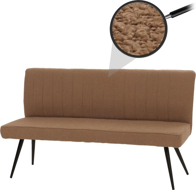 MCW Sitzbank K16 mit Rückenlehne aus Bouclé-Stoff in Braun, Breite: 160 cm, Höhe: 90 cm, Tiefe: 60 cm - Bild 1